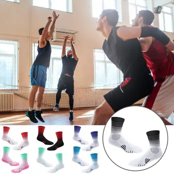 1 пара баскетбольных носков, нескользящие, демпфирующие вибрацию спортивные носки, 3D вязаные футбольные гольфы для бега на открытом воздухе для занятий спортом