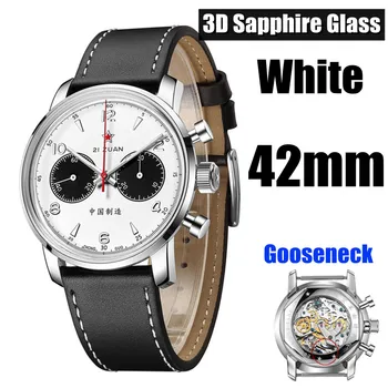 Мужские Часы Pilots Chronograph SEAKOSS 42mm 3D Sapphire / Hardlex 1963 ST1901 С Механическим Механизмом Gooseneck Fashion Waterproo