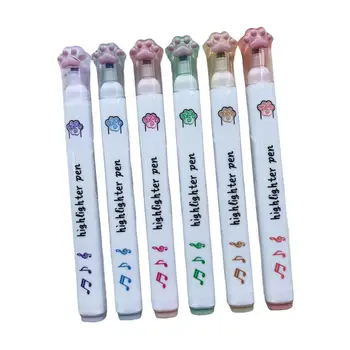 6x Набор симпатичных ручек-маркеров с косым наконечником, цветные фломастеры разных цветов, фломастер для изготовления открыток, подарок на день рождения