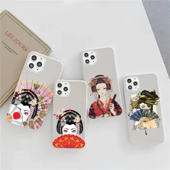 Чехол для телефона с рисунком японской гейши ярких цветов для iPhone 6 7 8 11 12 13 s mini pro X XS XR MAX Plus