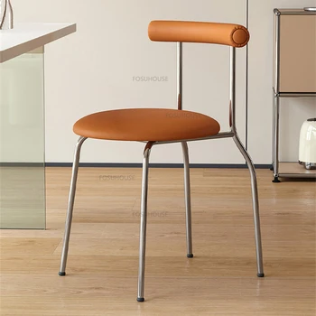Скандинавский обеденный стул из искусственной кожи для домашней мебели, стул со спинкой для ресторана, простота, Креативные стулья для отдыха в кофейне