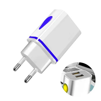 USB Зарядное Устройство Настенные Зарядные Устройства 5V 2.1A Адаптер Charing Для iPhone XR XS Max X 10 EU/US Plug LED Dual USB Зарядное Устройство Для Телефона Huawei P20