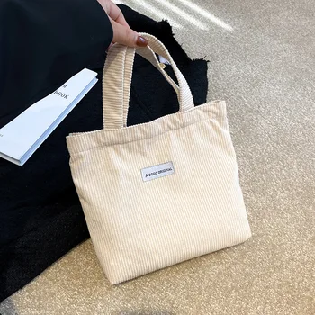 Вельветовая мини-сумка для рук, маленькие квадратные переносные сумки, женские повседневные сумки для покупок, винтажные однотонные сумки, повседневная сумка-тоут