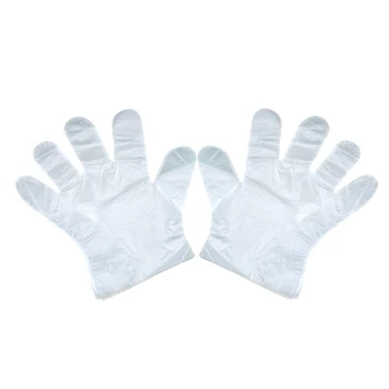 100шт одноразовых перчаток для приготовления пищи Пластиковых пищевых прозрачных безопасных перчаток для приготовления пищи на кухне барбекю SNO8