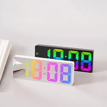 Светодиодный будильник Зеркальные Цифровые Настольные часы с функцией повтора отображения времени Настольные Цифровые часы Электроника Настольные Цифровые часы для спальни