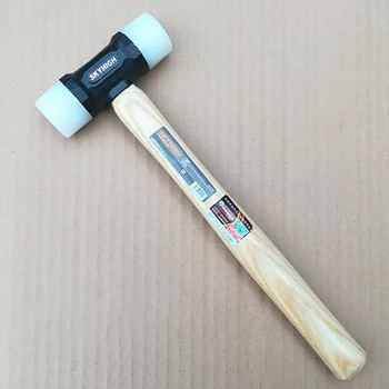 32 мм/ 35 мм нейлоновый молоток для кожевенного ремесла, молоток для резьбы по дереву с белой восковой деревянной ручкой, Инструменты для ремонта монтажного молотка своими руками