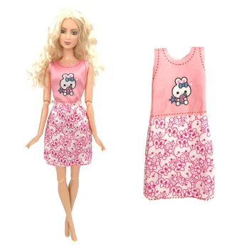 NK 1 комплект Повседневной одежды принцессы, платье-жилетка с кроликом, модный Красивый костюм для куклы Барби, аксессуары, Лучший подарок для девочки