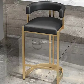 Обеденные стулья с кожаным акцентом, Бархатные Современные Обеденные стулья Nordic Throne, Дизайнерская Складная мебель Barhocker Sillas Comedor