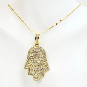 5 шт. циркониевое ожерелье с подвеской, ожерелье с подвеской из циркона, модное ювелирное ожерелье Hamse Neckalce 52248