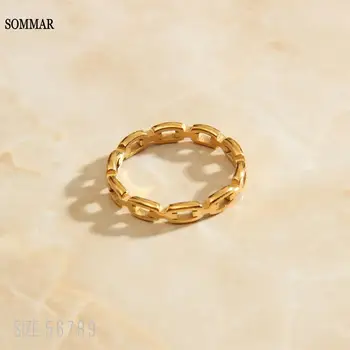 SOMMAR Модное кольцо золотого цвета 18 кг, хит продаж, летнее женское кольцо с круглым опалом, рождественский подарок