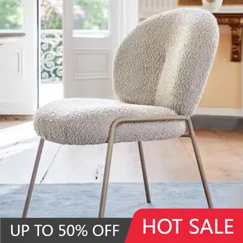 Обеденные стулья в скандинавском стиле, передвижные минималистичные Белые металлические ножки, удобные стулья для гостиной, шезлонг для столовой, кухня, мебель для дома