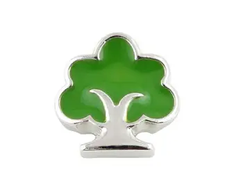 20 шт./лот, зеленое семейное древо, плавающий медальон из сплава 