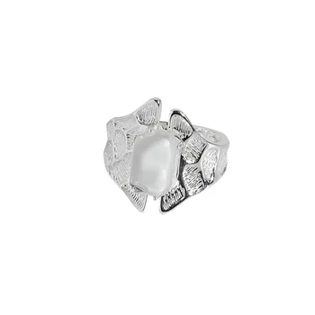 Нишевый дизайн с универсальным темпераментом, ретро микронабор, открытое кольцо из стерлингового серебра 925 пробы для женских колец