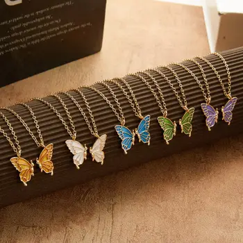 2шт. Ожерелье с бабочкой 