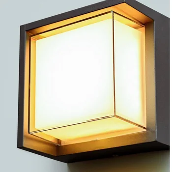 Современный круглый или квадратный светодиодный настенный светильник из алюминия, настенный светильник для садового крыльца, бра, светильник для освещения 110 В 220 В