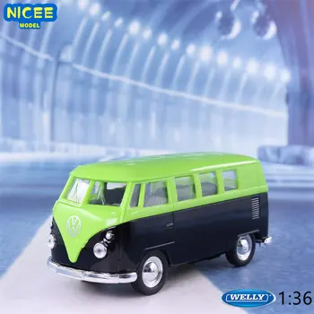 WELLY 1:36 1963 Volkswagen T1 Автобус Высокой симуляции, отлитый под давлением автомобиль, модель автомобиля из металлического сплава, коллекция детских игрушек, подарки B148