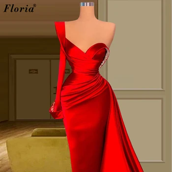 Вечерние платья в Африканском стиле с красной русалочкой длиной до пола на одно плечо, вечерние платья для выпускного вечера, винтажные платья для вечеринок, свадебное длинное платье