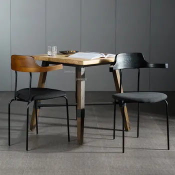 Минималистичные современные стулья для столовой, креативное кресло для отдыха со спинкой из массива дерева, мебель для кухни Nordic Home Обеденный стул CN