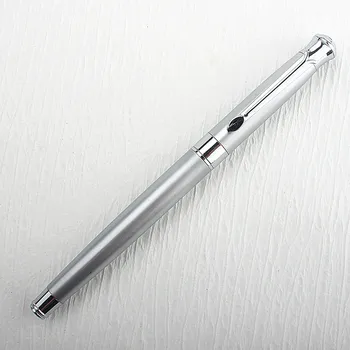 Роскошные шариковые ручки из серебристого металла, фирменная ручка для школьного бизнеса, офиса, шариковая ручка для письма, канцелярские принадлежности для студентов