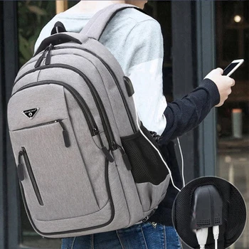 Новый рюкзак большой емкости, мужские рюкзаки для ноутбука, Оксфордские черные однотонные школьные сумки для подростков, студенческий рюкзак для мальчиков из колледжа