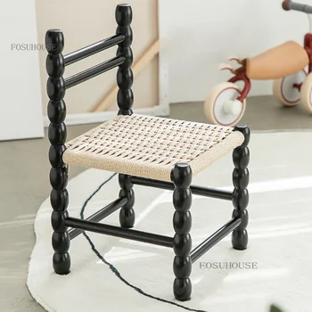 Обеденные стулья в стиле ретро для кофейни, дизайн мебели, Плетеный обеденный стул со спинкой, стул из массива дерева для дома