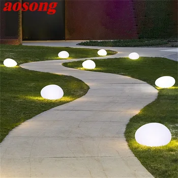 Уличные газонные светильники AOSONG Современный креативный садовый светильник Stones LED Водонепроницаемый IP65 Декоративный для дома