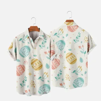 2023 высококлассный модный тренд Европейской и американской новой рубашки beach wild мужская свободная трендовая рубашка большого размера с лацканами