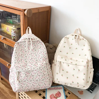 Студенческий нейлоновый рюкзак, женские повседневные рюкзаки с цветочным принтом, школьные сумки для девочек-подростков, сумки для книг, женский дорожный рюкзак