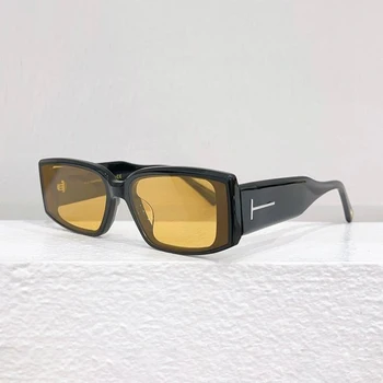 Классические крутые черные солнцезащитные очки TF для мужчин в стиле INS Квадратные солнцезащитные очки High Street Acetate Солнечные очки для мужчин
