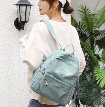 Новый корейский модный рюкзак для женщин, нейлоновая Водонепроницаемая Легкая простая сумка на два плеча, школьная сумка для студентов, мини-рюкзак
