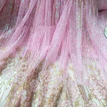 Метеоритный Дождь Золотое Шампанское Розовое Блестящее Платье Из Кружевной Ткани Платье Для Выступления Свадебное Платье Ткань Дизайнерские Аксессуары