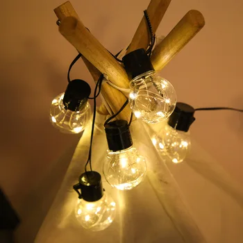 Светодиодная солнечная прозрачная лампочка, ночная рыночная палатка, 8-функциональное украшение для вечеринки на лужайке, гирлянда с шариковой лампой