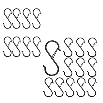 S-образные крючки для подвешивания - S-образные крючки для кухонной утвари и вешалки для шкафа - Черные S-образные крючки для подвешивания растений, горшков