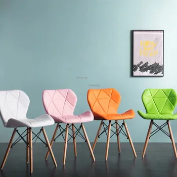 Современный Минималистичный Белый стул Креативный Офисный Стул Домашний Компьютерный Стул Со спинкой для учебы Обеденный стул в скандинавском стиле для взрослых