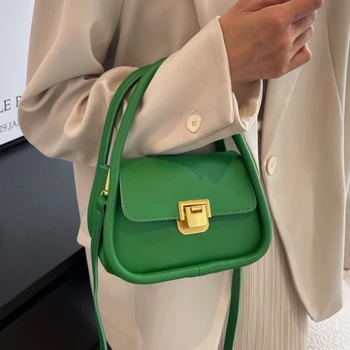 Новые зеленые женские сумки через плечо для женщин, роскошная маленькая сумка-мессенджер из искусственной кожи с клапаном, универсальные дизайнерские женские сумки